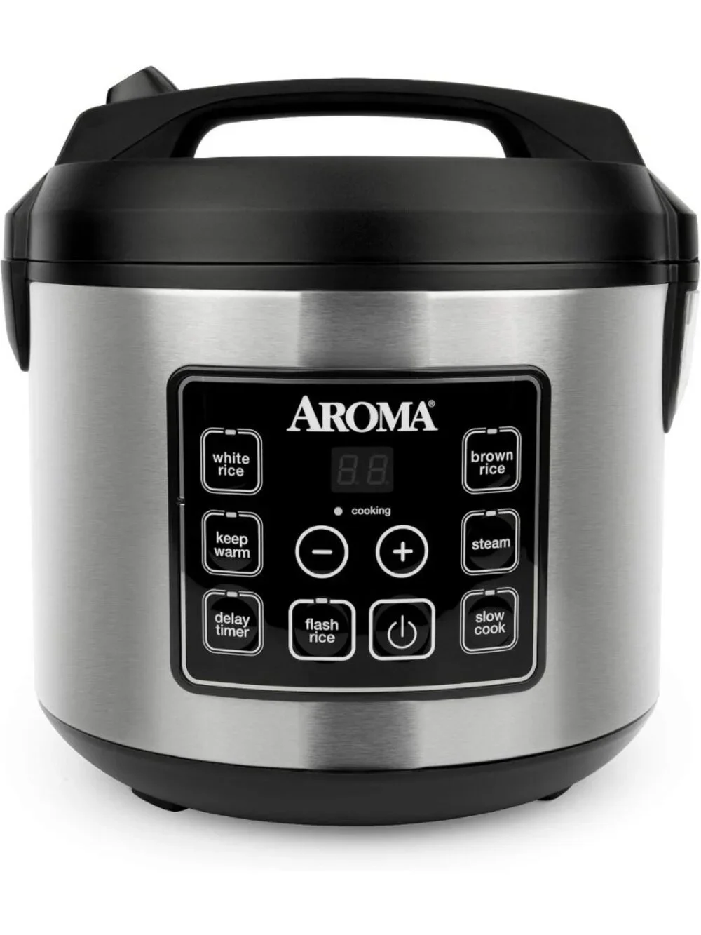 20-Cup Digital Rice Cooker & Steamer - Slow Cooker, Stainless Steel, Black